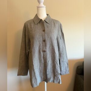 Eileen Fischer Sz s houndstooth oversize button up